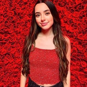 Red Floral Ruched Hollister Cami tank